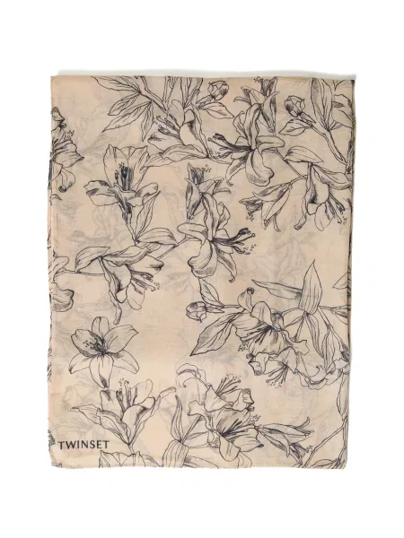 Fular Twinset cu model floral cu imagine