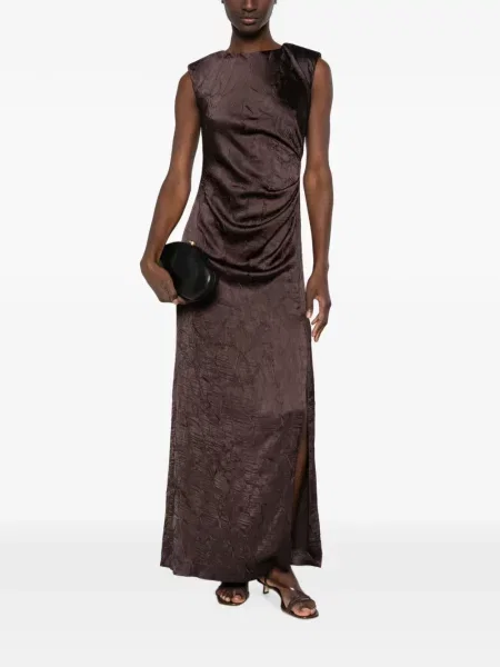 Rochie maxi Maje fără mâneci maro