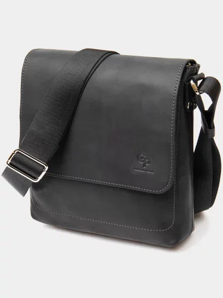 Кожаная сумка через плечо Grande Pelle черная