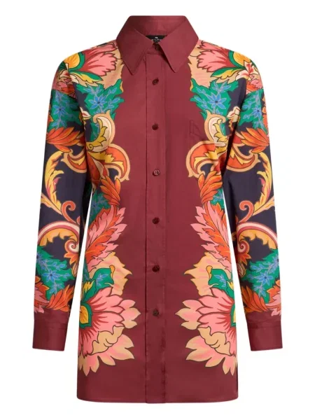 Cămașă Etro cu model floral cu imagine roșu