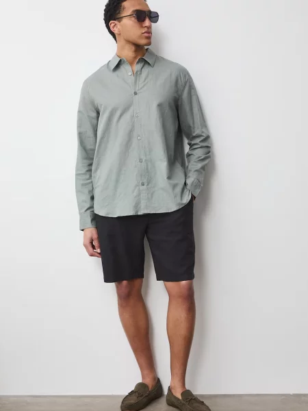 Medicine chino kratke hlače z lanom črna