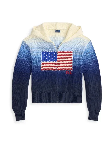 Polo Ralph Lauren Geacă tricotată albastru / bleumarin / roşu închis alb