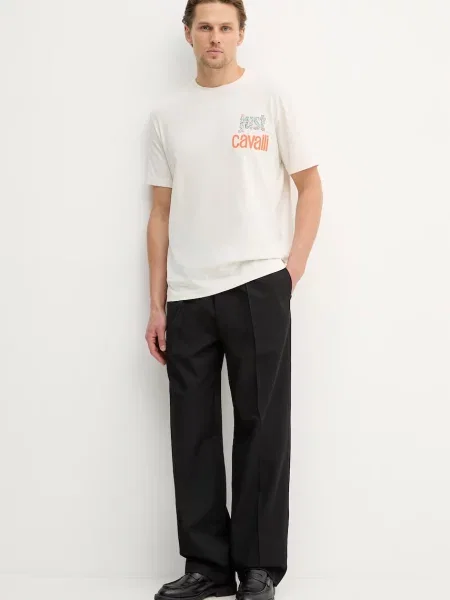 Just Cavalli t-shirt beżowa