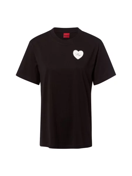 HUGO Koszulka Vintage Tee Kobiety jednolity L czarny