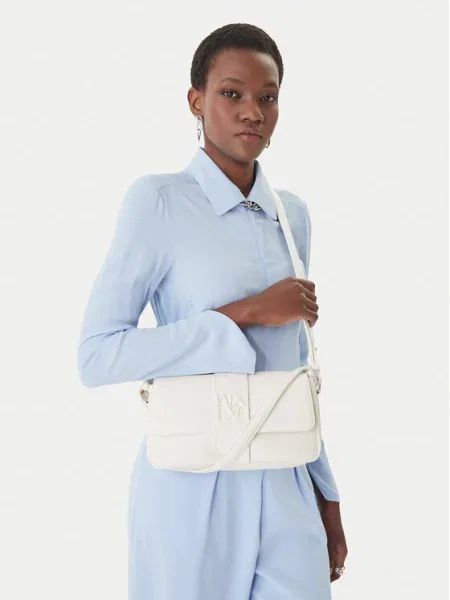 Torebka crossbody Armani Exchange w jednolitym kolorze biała