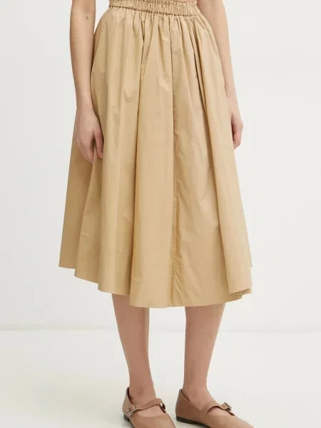 Fustă midi Forte_forte până la genunchi verde