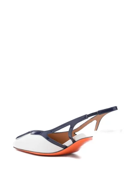 Pantofi cu toc Santoni slingback cu bretele alb