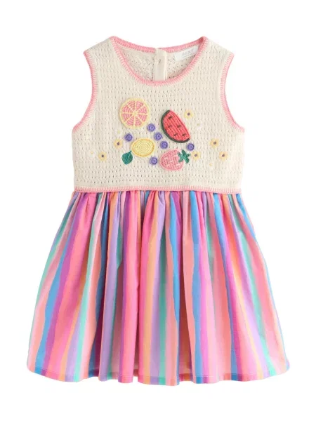 Next Rochie albastru / galben / roz / lână alb