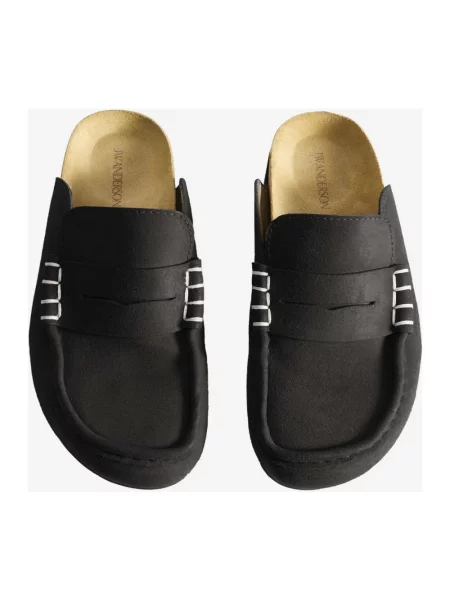 Klapki mules Jw Anderson skórzane czarne