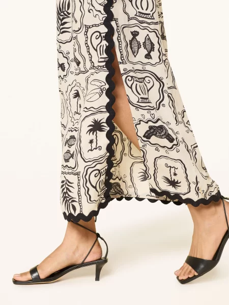 Fabienne Chapot Spódnica Z Lnu weiss czarna