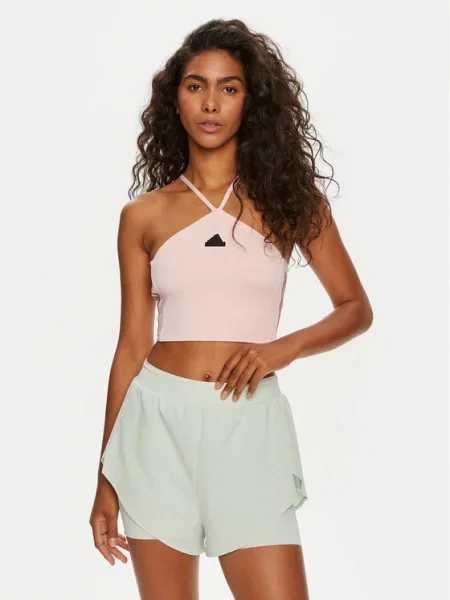 Adidas Marškinėliai Tiro Cut Summer Slim Fit rožinė