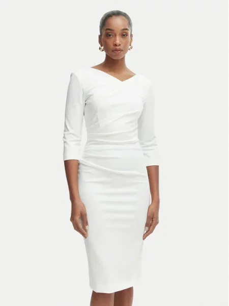 Rinascimento Rochie cocktail alb