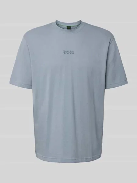 BOSS Green t-shirt z nadrukiem niebieski