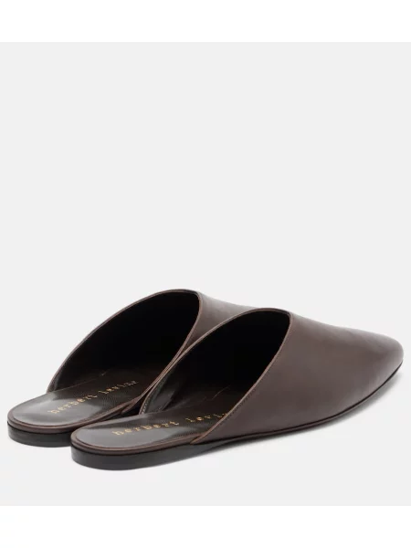 Papuci tip mules Herbert Levine din piele maro
