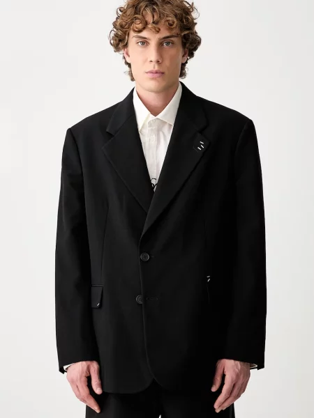Maison Margiela σακάκι με μαλλί ανδρικό μαύρο