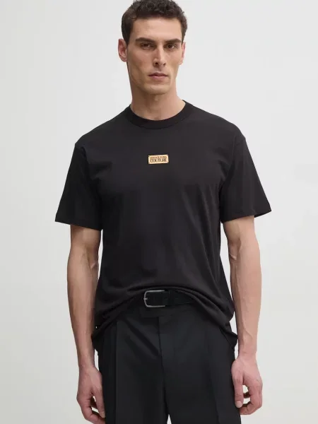 Versace Jeans Couture tricou din barbati cu imprimeu negru