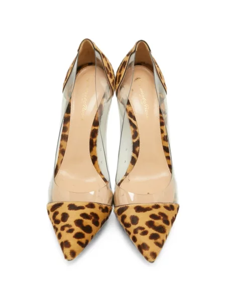 Pantofi cu toc Gianvito Rossi cu imagine cu model leopard alb