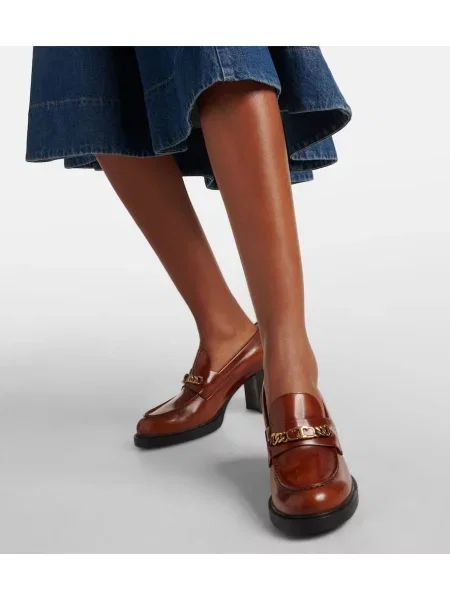 Pantofi cu toc Tod's din piele de lac maro