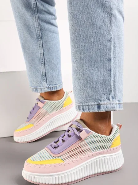 Sneakers roz-mov cu platformă Dimakis roz
