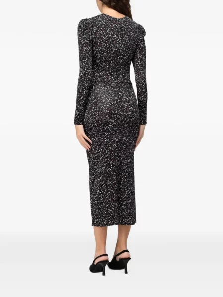 Rochie midi Mar De Margaritas cu model floral cu imagine din dantelă negru