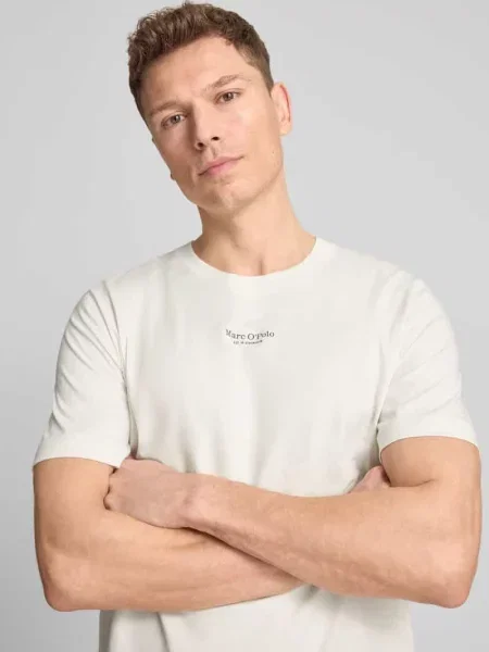 T-shirt o kroju regular fit z czystej bawełny Marc O'polo biała