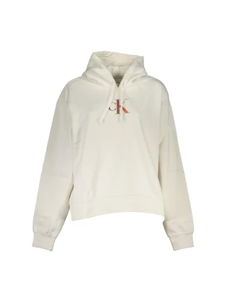 Bluza z kapturem Calvin Klein Jeans gradientowa biała