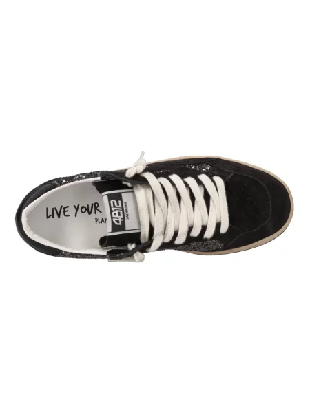 Sneakersy 4b12 skórzane czarne