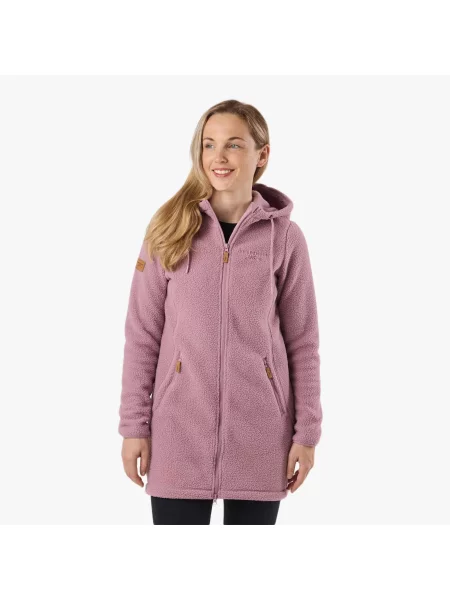 Bluza Polarowa Wędrówki Kobieta Nordkap Regulowany kaptur fioletowa