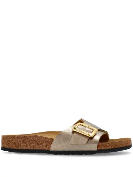 Papuci Birkenstock cu cataramă argintiu