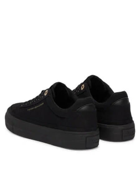 Sneakersy Tommy Hilfiger Th Foxing Platform Canvas čierna