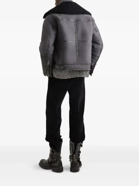 Sacou Dolce & Gabbana cu model herringbone gri