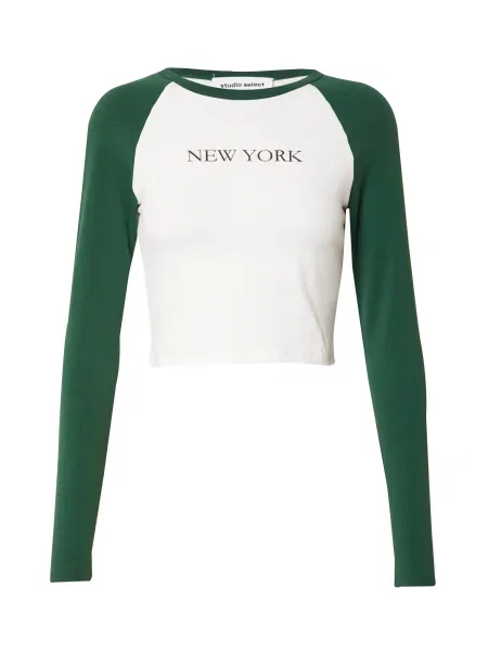 STUDIO SELECT Tričko Isa tmavě zelená bílá