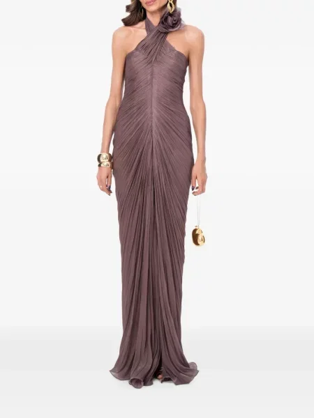 Rochie maxi Ana Radu cu model floral maro
