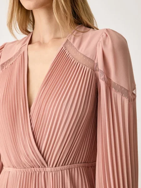 Twinset rakott ruha rózsaszín