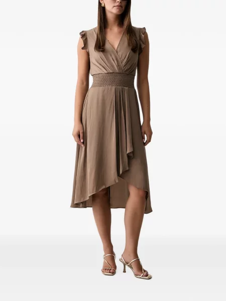 Rochie midi Morgan cu volane maro