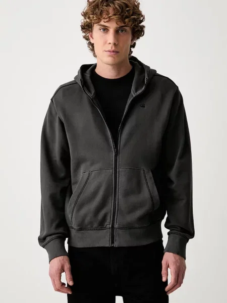 G-Star hanorac cu pentru bărbați din Unit washed full zip hdd gri