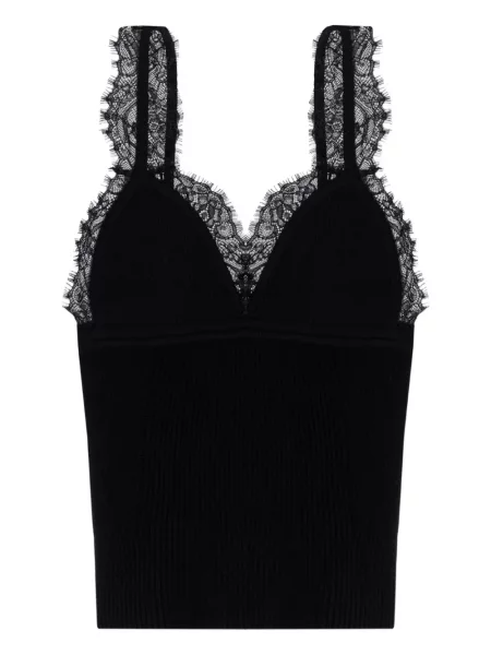 Top Blumarine din dantelă negru