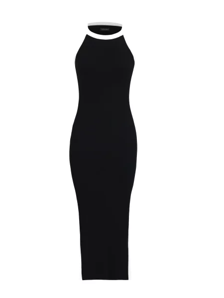 Anna Field Rochie tricotat negru alb