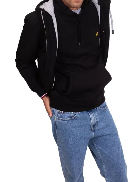 Bluza z kapturem Lyle & Scott Brushback czarna