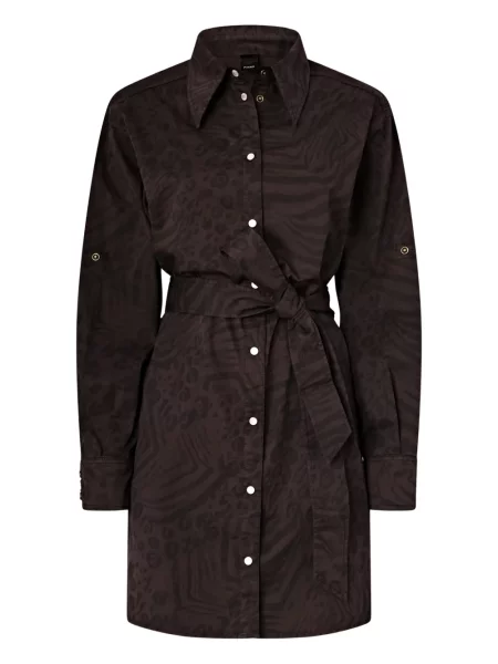 Sukienka midi Pinko z nadrukiem do kolan garniturowa brązowa