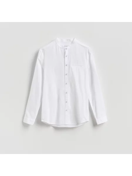 Reserved Lenből készült slim fit ing fehér