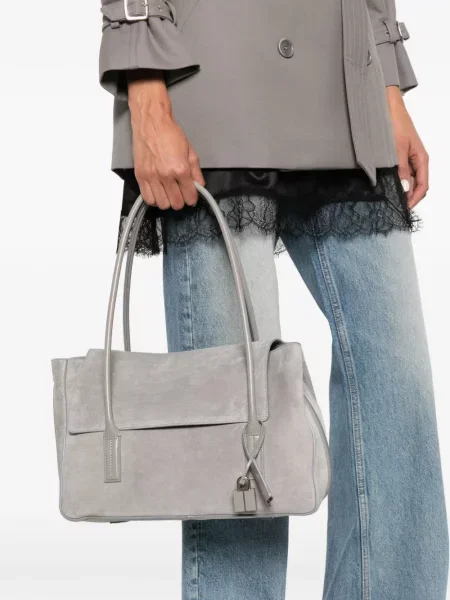Τσάντα shopper Tom Ford σουέτ γκρι