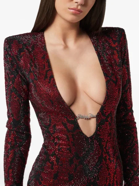Rochie mini Philipp Plein cu imagine de costum roșu