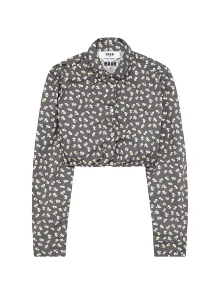 Decupat cămașă Msgm cu model floral cu imagine gri