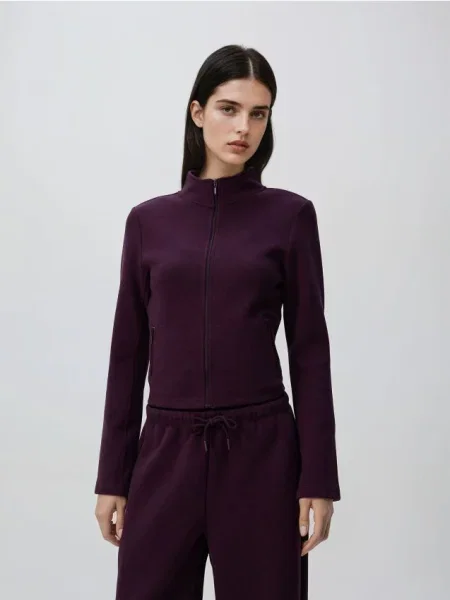 Reserved Rozpinana bluza ze stójką ciemnofioletowy