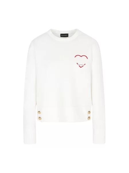 Lniany top Emporio Armani biały