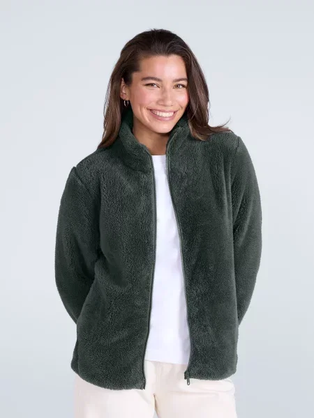 Teddy polar z pełnym zamkiem Green zielony