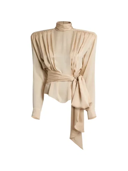 Bluză Balmain de mătase cu legături