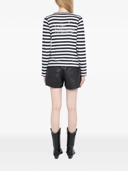 Tricou Zadig&voltaire cu dungi lung alb
