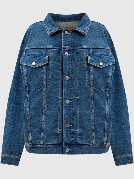 Джинсова куртка з логотипом Vetements синя